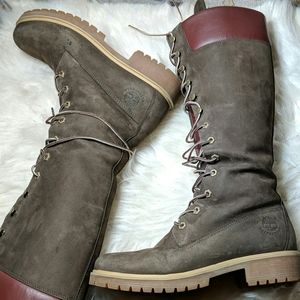 Women's Knee high brown suede Timberlands